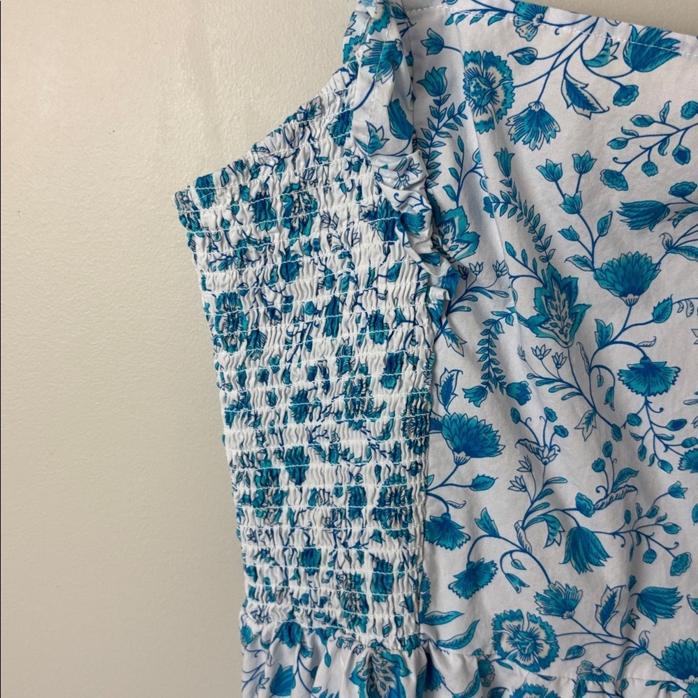 Blue Floral Ruffle-Strap Sundress - Picture 5 of 7